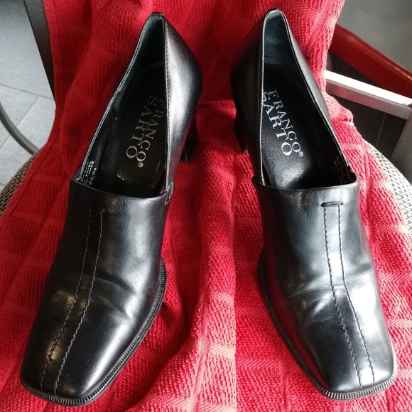Franco Sarto Leather Slip On Heeled Shoes Size 7M - Picture 1 of 7